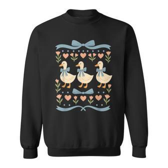 1980S Blue Ribbon Goose With Hearts Vintage 80S Goose Sweatshirt - Monsterry