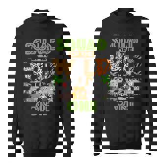 1St Birthday Zoo Safari Jungle Squad Of The Wild One B-Day Sweatshirt | Seseable FR