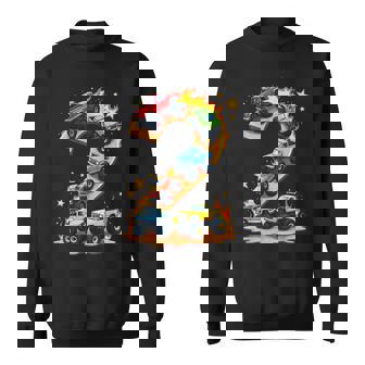 2 Year Old Monster Truck Boy Toddler 2Nd Birthday Party Sweatshirt | Mazezy