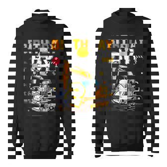2Nd Birthday Boy 2 Years Old Excavator Two Decorations Sweatshirt - Seseable