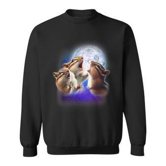 3 Chipmunk Howling At The Moon Chipmunk Animal Lover Sweatshirt - Thegiftio