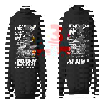 3Rd Birthday Boy Fire Truck 3 Year Old Toddler Firefighter Sweatshirt | Seseable FR