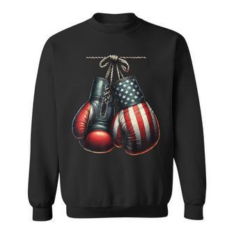 4Th Of July Usa Flag Boxing Gloves For Boxer Training Sweatshirt - Thegiftio UK