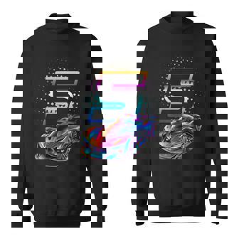 5 Year Old Race Car 5Th Birthday Futuristic Racing Racecar Sweatshirt | Mazezy