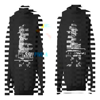 5 Years Old Dinosaur 5Th Birthday T Rex Dino Five Saurus Sweatshirt - Thegiftio