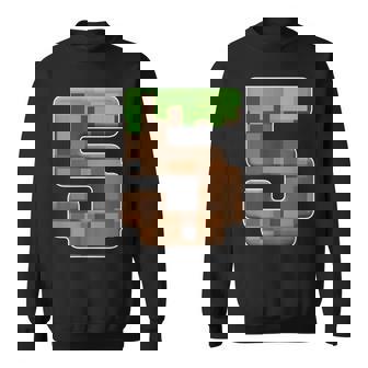 5Th Birthday Boy 5 Years Old Bday Boy Game Pixel Number Sweatshirt | Mazezy