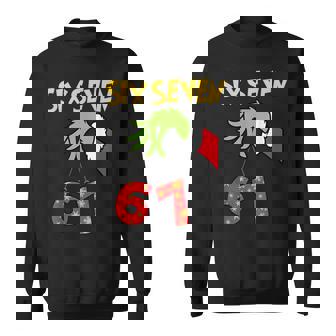 6 7 Six Seven Gen Z Alpha Meme Slang Holiday Merry Christmas Sweatshirt | Seseable CA