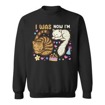 I Was 6 Now I'm 7 Birthday 7 Years Old Birthday Cats Sweatshirt - Thegiftio
