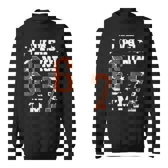 I Was 6 Now I'm 7 Year Old Football Theme 7Th Birthday Boy Sweatshirt | Mazezy