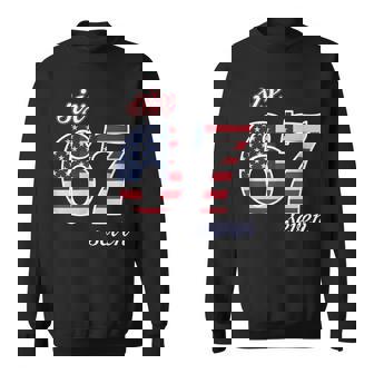 67 American Flag Six Seven Meme Gen Alpha Slang Sweatshirt - Monsterry
