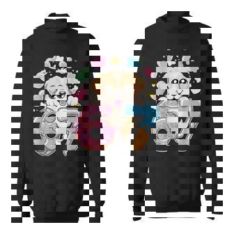 67 Dog Ice Cream Drip Cool Meme 67 Six Seven Humor Sweatshirt | Seseable UK