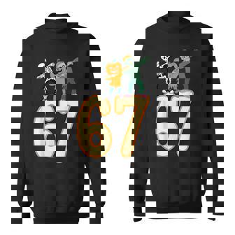 67 Halloween Meme 6 7 Numbers Six Seven Skeleton Sweatshirt | Mazezy