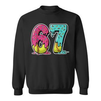 67 Ice Cream Drip Softball Gen Alpha Slang Six Seven Meme Sweatshirt - Thegiftio UK