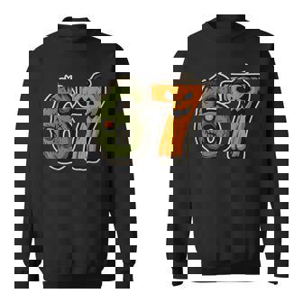 67 Zombie Pumpkin Six Seven Halloween Meme Sweatshirt | Mazezy