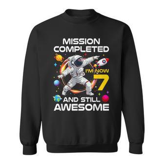 7Th Birthday Astronaut 7 Years Old Outer Space Birthday Sweatshirt - Thegiftio UK