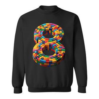 8 Year Old Blocks Building Master Builder 8Th Birthday Boy Sweatshirt - Thegiftio