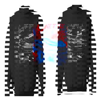 8Th Gen C8 Vette Car 2024 Sports Car Custom American Flag Sweatshirt - Thegiftio