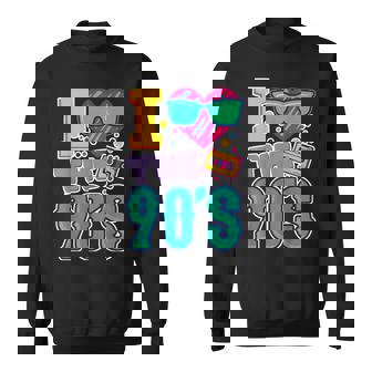 90Er Jahre Outfit I Love The 90S Retro Oldschool Party Desig Felpa - Novitaregali