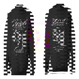 91歳の91歳の誕生日bデーパーティー 神に祝福されて スウェットシャツ - Kawaiitshirt