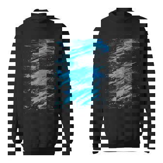 Abstract Blue And Black Dynamic Splatter Sweatshirt | Mazezy