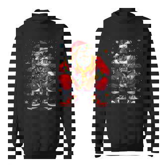 African American Christmas Pajama Xmas Afro Santa Claus Pj Sweatshirt | Seseable UK