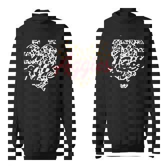 Aggies Love Leopard Heart Fashion For Students Sweatshirt | Seseable FR