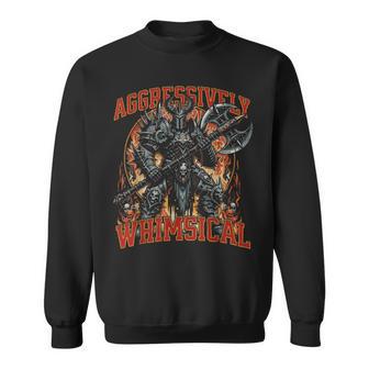 Aggressively Whimsical Dark Fantasy Warrior Battle Sweatshirt | Mazezy
