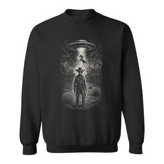 Alien Cowboy Ufo Abduction Western Sci-Fi Space Grunge Sweatshirt - Monsterry