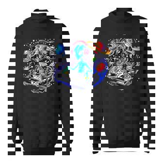 Alien Dj Cosmic Space Rave Edm Music Festival Alien Sweatshirt - Thegiftio