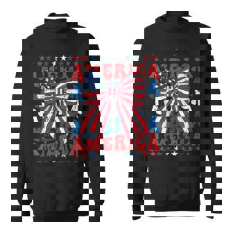 American Coquette Bow Patriotic Usa Flag Happy 4Th Of July Sweatshirt | Mazezy