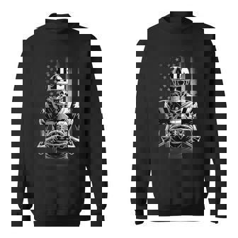 American Football Skeleton Usa Flag Halloween Ns Boys Sweatshirt - Monsterry