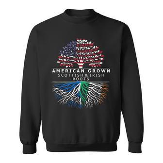 American Grown With Flag Heritage Scottish Irish Roots Sweatshirt - Thegiftio UK