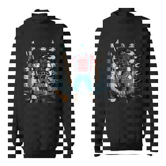 American Lumberjack Folk Hero Paul Bunyan Chopping Wood In The Forest Sweatshirt | Mazezy