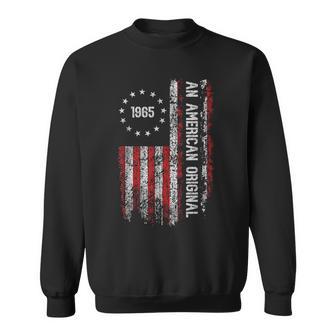 An American Original 1965 Birthday Vintage American Flag Sweatshirt - Thegiftio UK