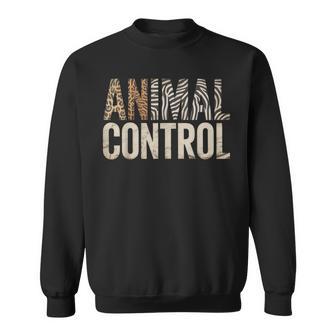 Animal Control Leopard Zebra Print Wildlife Rescue Sweatshirt - Monsterry