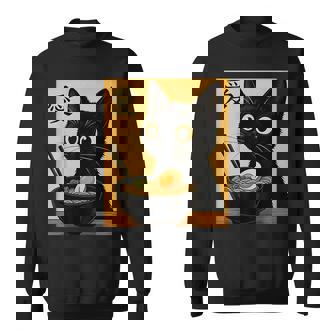 Anime Cat Ramen Japanese Graphic Kawaii Cat Lover Sweatshirt | Seseable CA