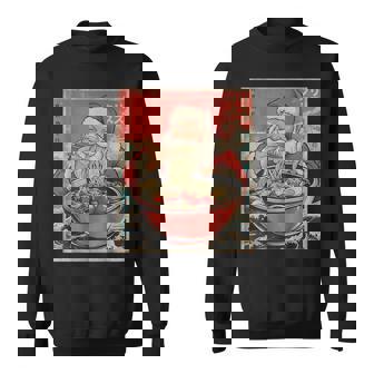 Anime Santa Eating Ramen Noodles Japanese Christmas Kawaii Sweatshirt | Seseable CA