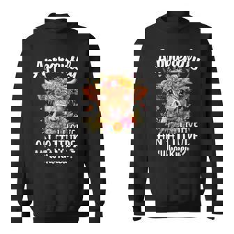 Apparently I Have An Attitude Who Knew Highland Cow Print Sweatshirt - Monsterry