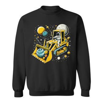 Astronaut Excavator In Space Planet Sweatshirt - Thegiftio UK