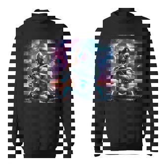 Astronaut Playing Flute Music Science Space Graphic Tee Men Sweatshirt Unisex | Mazezy