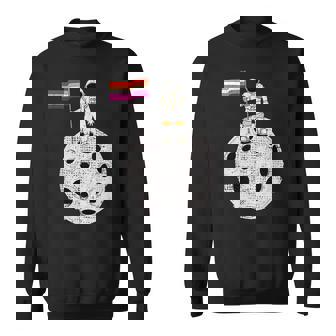 Astronauta Lesbiana En La Luna Bandera Lesbiana Camisa de entrenamiento - Regaloses