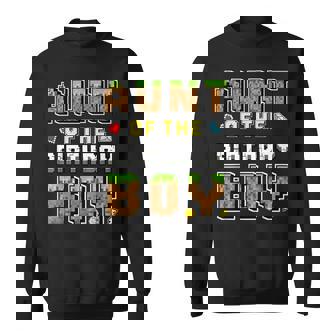 Aunt Of The Birthday Boy Gamer Pixel Birthday Party Matching Sweatshirt | Seseable FR