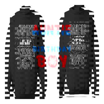 Auntie Of The Birthday Boy Spider Web Birthday Party Sweatshirt | Seseable FR