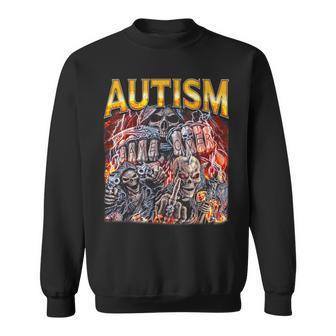 Autism Edgy Skeleton Bootleg Hard Skeleton Meme Sweatshirt - Monsterry