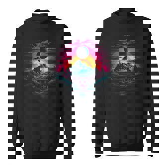 Avant Garde And Vaporwave Futuristic Mountain Sweatshirt Unisex | Mazezy