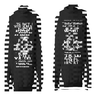 This Is What An Awesome 12 Year Old Looks Like 12Th Birthday Sweatshirt - Thegiftio