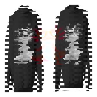 Axolotl Wearing Sunglasses Kawaii Graphic Sweatshirt - Thegiftio