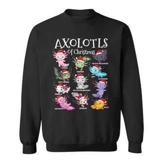 Axolotls Santa Hat Christmas Pajama Cute Animal Axolotl Xmas Sweatshirt - Thegiftio UK