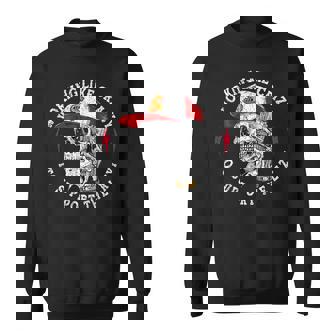 On Back Working Like Crazy To Support The Lazy Skeleton Sweatshirt - Monsterry