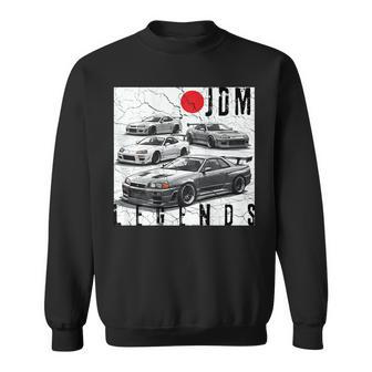 Backprint Distress Jdm Legends Race Cars Japanese Flag Sweatshirt | Seseable CA